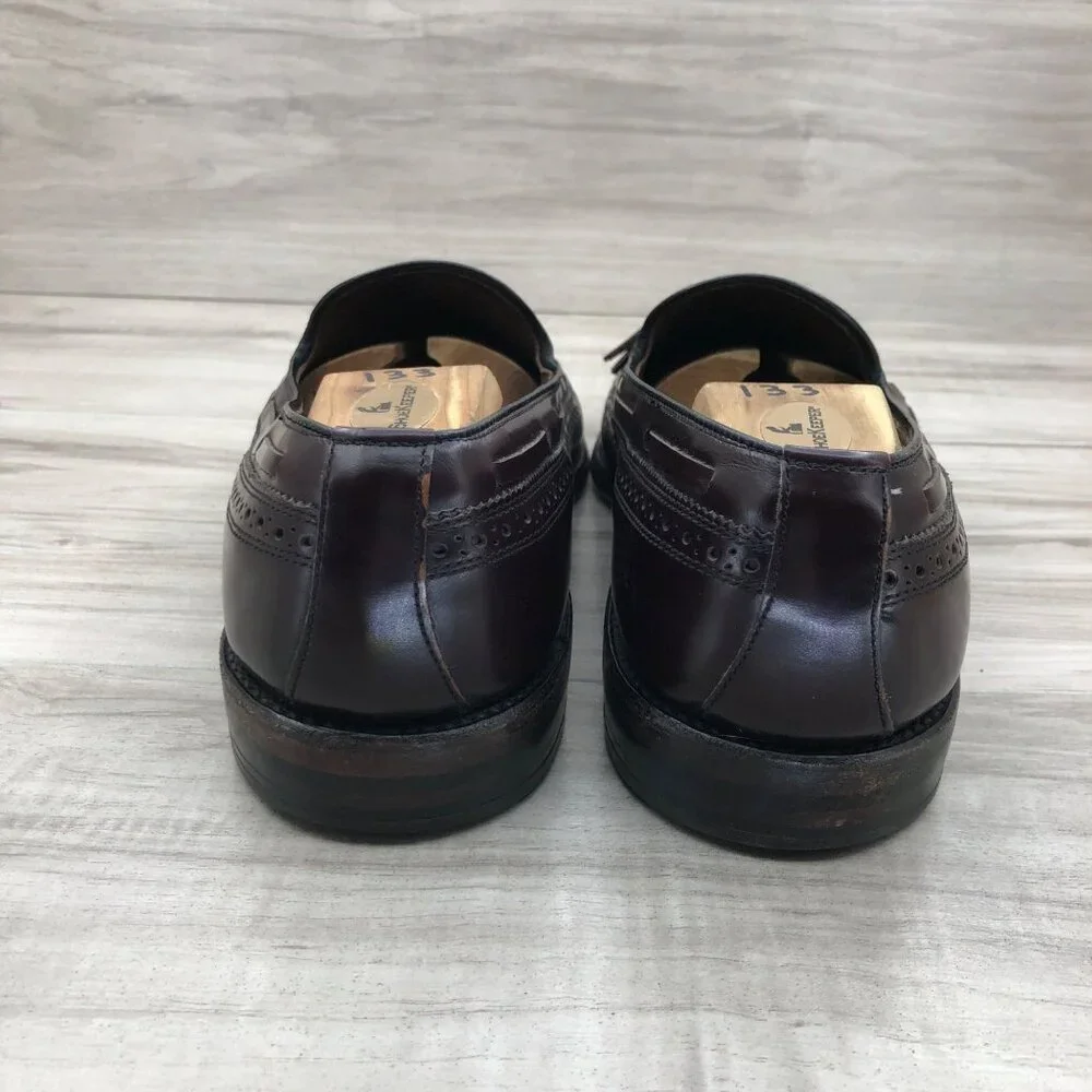 Allen Edmonds Loafers Mens 10D Burgundy Leather Slip On Shoes_9